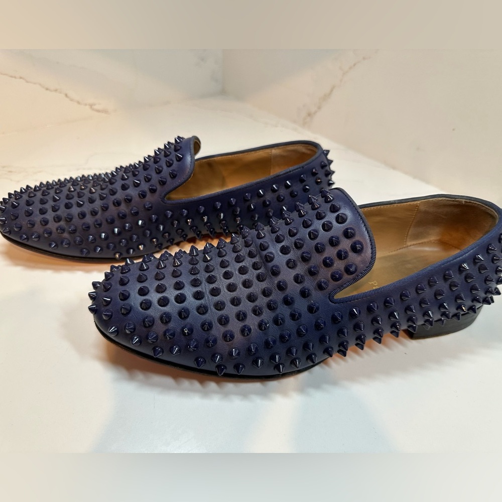 Christian Louboutin Dandelion Spikes Leather Loafers